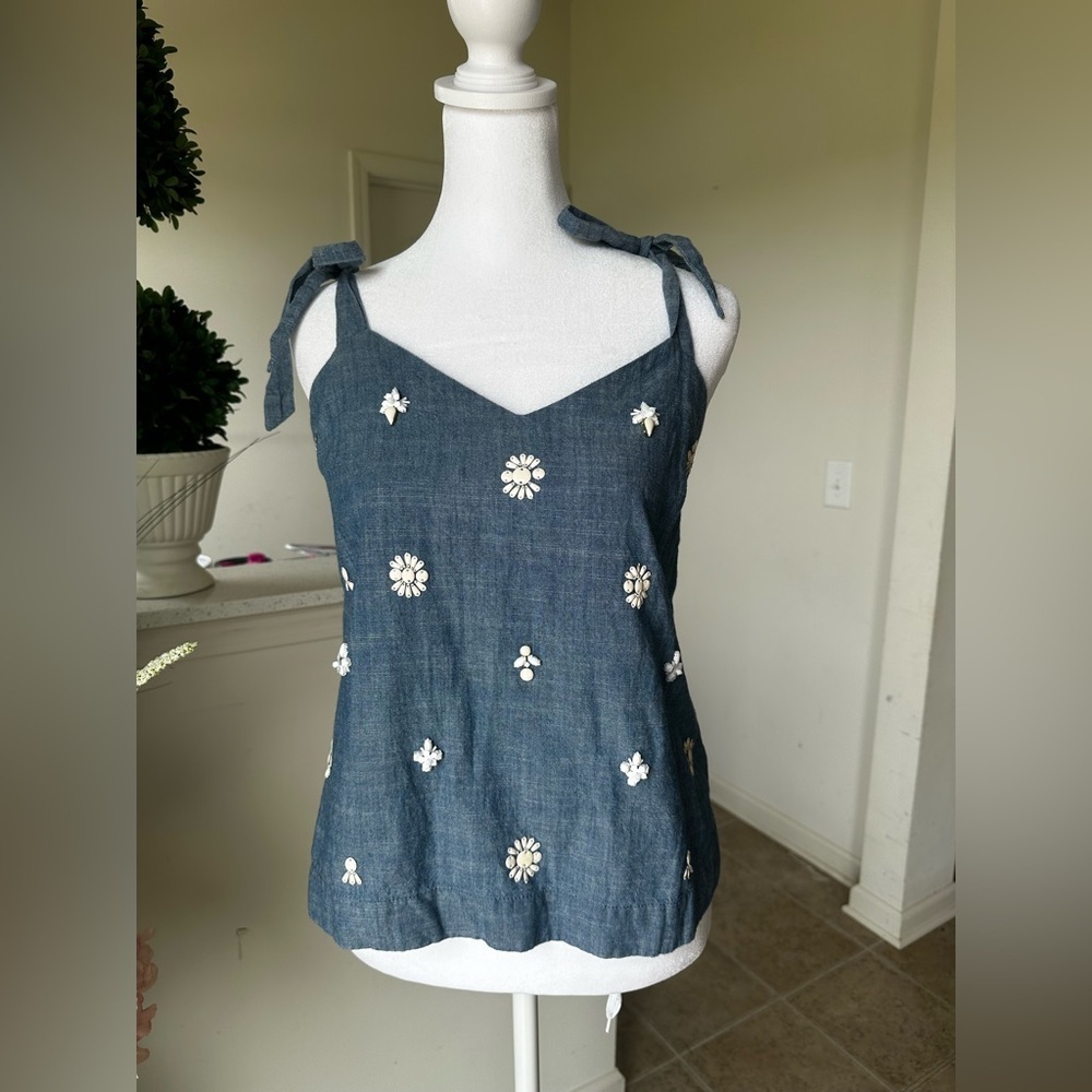 J. Crew Blue and White Camisole Top - Picture 3 of 10